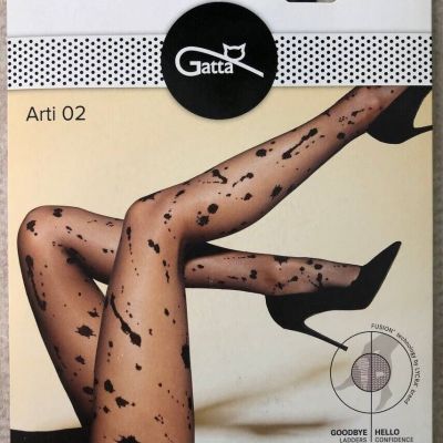 Gatta Arti 02 fantasy pantyhose tights original blot spot pattern 20 Den Black